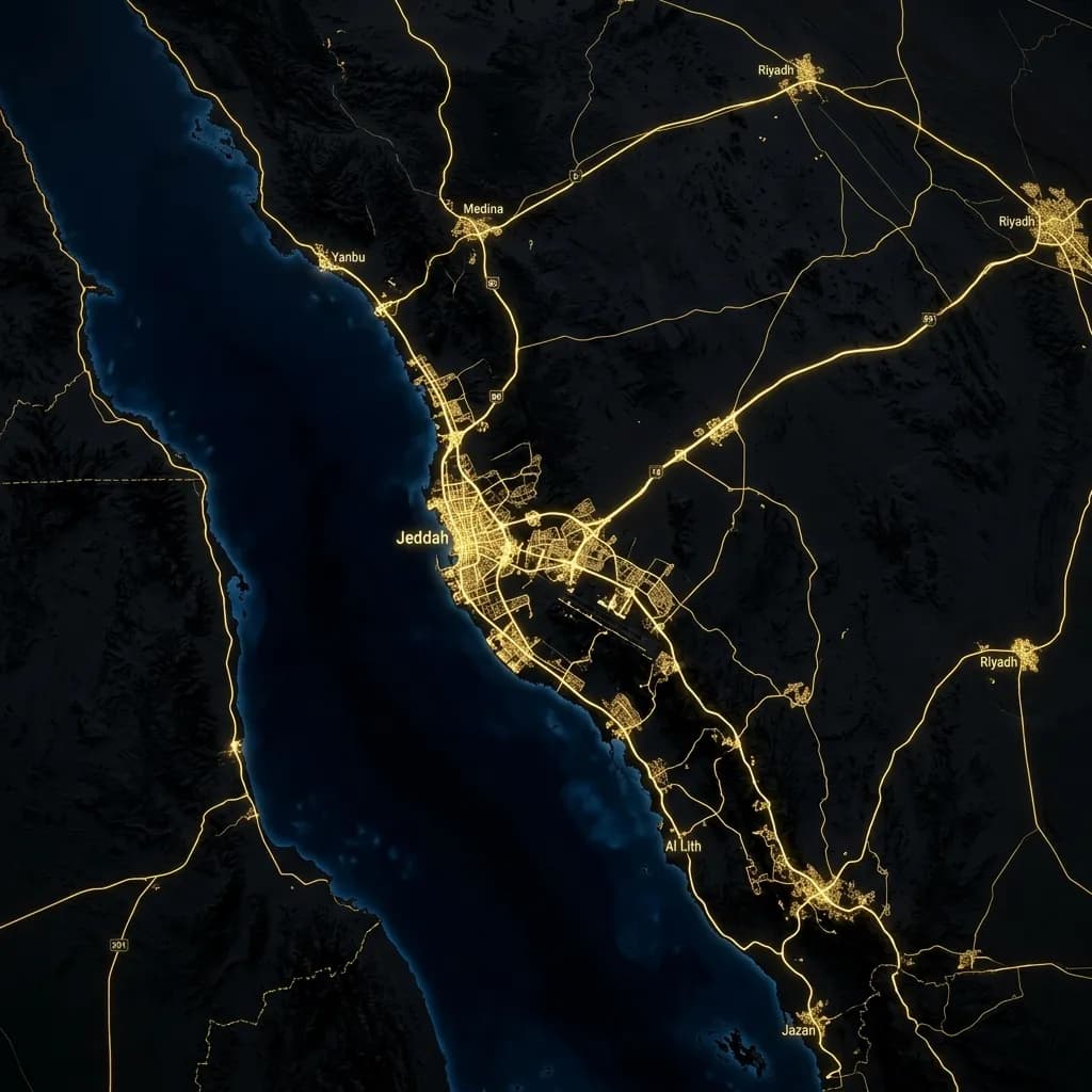 خريطة تغطية سطحات جدة اللوجستية لكافة أحياء جدة